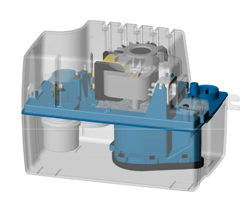 SFA Sanicondens Pro pompe à condensats - incl. vis de fixations, adaptateur entrée, adaptateur sortie (50 mm), tuyau d'évacuation (5 m), câble d'alimention (1,5 m), 1 bouchon caoutchouc et 1 câble raccordement alarme