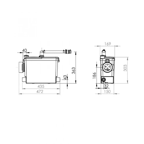 SFA Sanibroyeur Sanipack broyeur pour wc,douche et lavabo