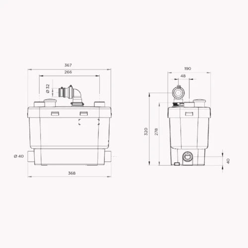 POMPE EAUX USEES SANIBROYEUR SANISPEED pour lavabo,douche ,machine less.la cuisine h=7m