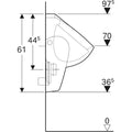 urinoir geberit renova, alimentation par l’arrière, sortie vers l'arrière: t=37cm, sortie=vers l'arrière, arrivée=arrière, blanc