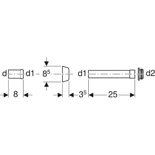 MANCHETTE ALIMENTATION GEBERIT 44 mm blanc coude/reservoir