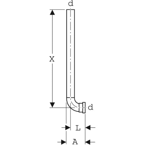 Geberit WSS tuyau de rinçage pour commande urinoir 32 x 520 mm