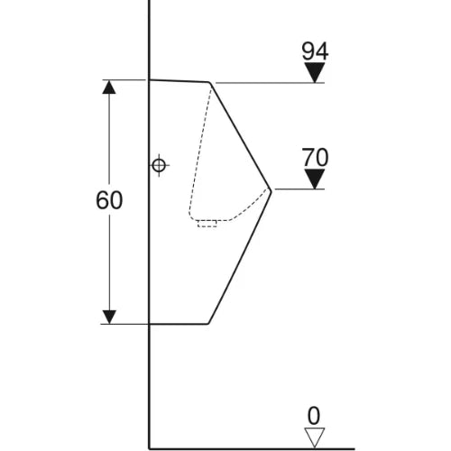 Geberit Renova Plan urinoir 325 x 580 x 300 mm - blanc - sans eau
