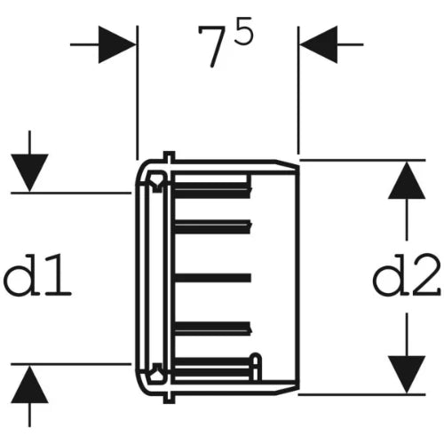 Geberit PE manchon de raccordement avec joint MF 110 x 90 mm