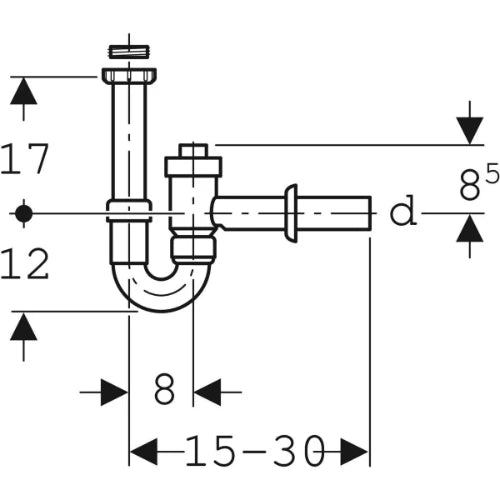 Geberit PP siphon tubulaire simple avec clapet à boule 6/4 x 40 mm - blanc - anneau réducteur 6/4 x 5/4