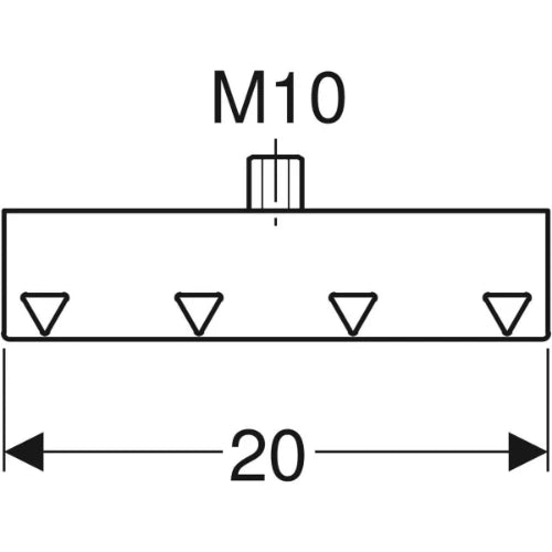 Geberit Pluvia élément de jonction M10 x 200 mm