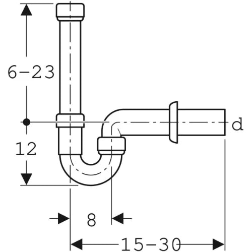 Geberit PP siphon tubulaire simple 40 x 40 mm - blanc