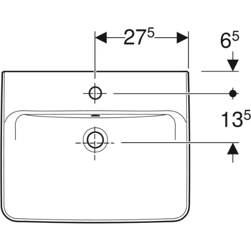 Geberit Renova Plan lavabo 550 x 440 mm - blanc KeraTect - avec trou de robinet - avec trop-plein
