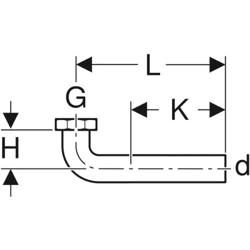 Geberit aansluitbocht 90° losse moer 50 mm G=6/4"