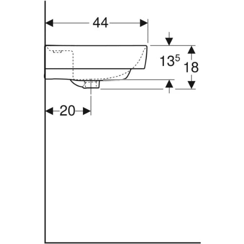 Geberit Renova Plan lavabo 550 x 440 mm - blanc - avec trou de robinet - sans trop-plein