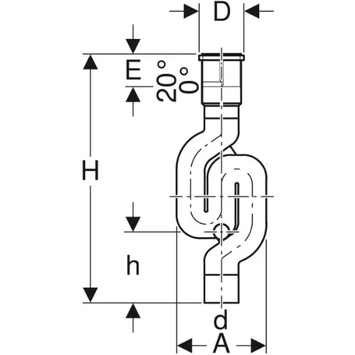 Geberit PE siphon vertical avec bouchon à visser 110 x 110 mm