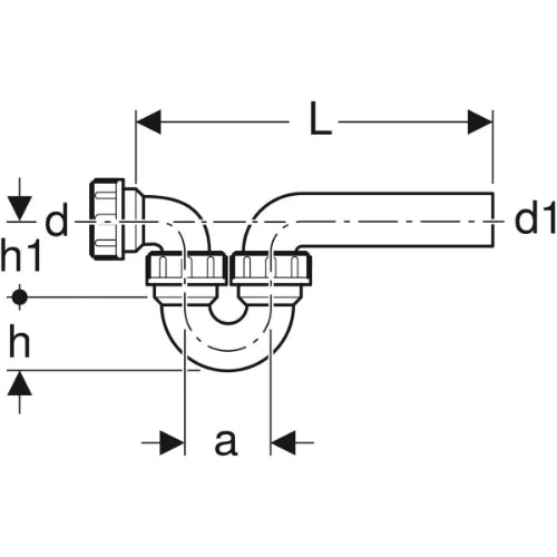 Geberit tuyau pour siphon déversoir horizontal 40 mm