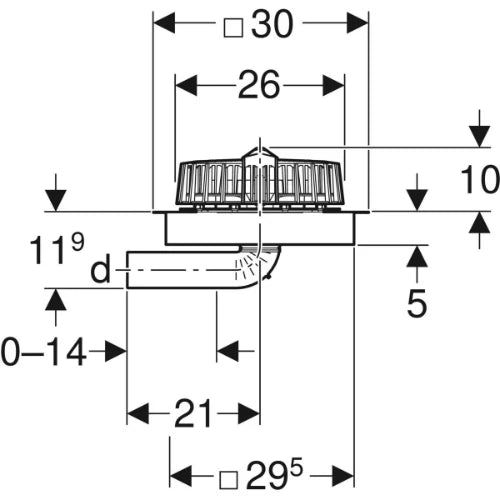 Geberit Pluvia entonnoir avec bride de serrage pour étanchéité synthétique pour toiture 56 mm (débit d'évacuation maximal 9l/s)
