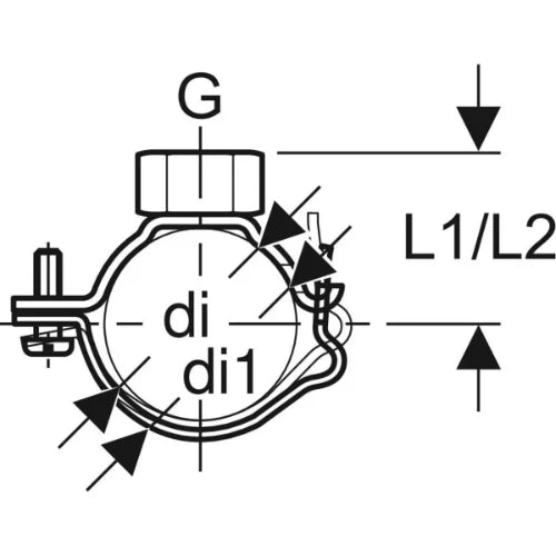 Geberit PE galva collier avec manchon 1/2 x 160 mm