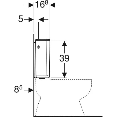 Geberit AP128 réservoir de chasse - blanc - raccordement latéral - avec rinçage à 2 volumes
