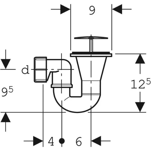 Geberit Standard PP siphon de douche 65 mm - chromé