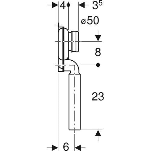 Geberit PP siphon urinoir- verticale - 50 mm - blanc