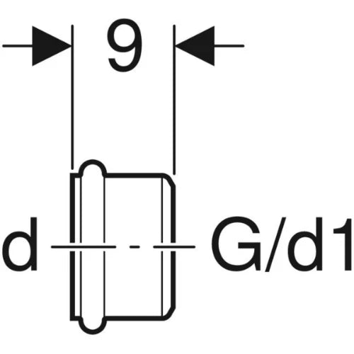 Geberit réduction 5/4 X 32 mm pvc à souder sur plomb/cuivre - avec douille pour PE
