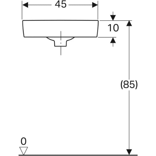 Geberit Renova Nr1 Comprimo lave-mains d'angle 320 x 320 mm - blanc - avec trou de robinet - avec trop-plein