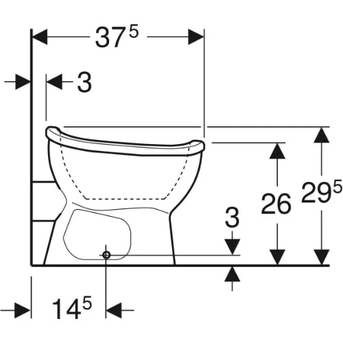 Geberit Bambini cuvette à poser enfant sortie H - blanc - L280xL375 mm - pour réservoir haut-semi-hait