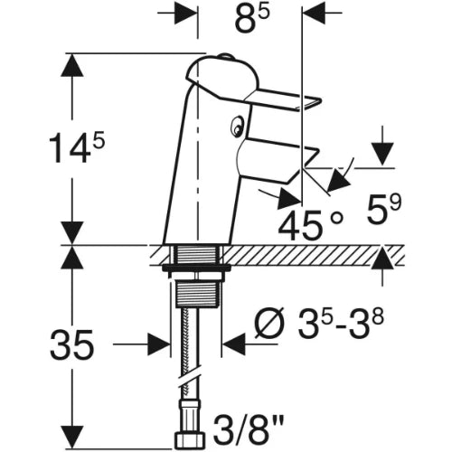 robinet de lavabo geberit bambini, robinet mitigeur