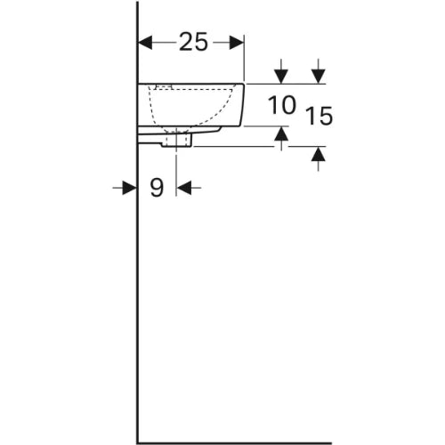 Geberit Renova Compact lave-mains 400 x 250 mm - blanc - avec trou de robinet - avec trop-plein