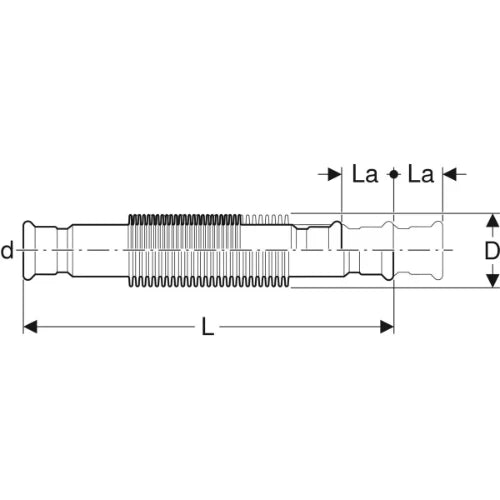 Geberit Mapress C-acier zingué raccord de dilatation FF 42 x 42 mm