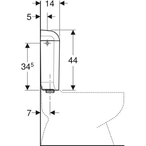 Geberit AP117 réservoir de chasse - blanc - raccordement latéral ou à l'arrière centrale - avec rinçage à 2 volumes