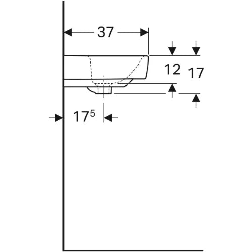 Geberit Renova Compact lavabo 600 x 370 mm - blanc - avec trou de robinet - avec trop-plein