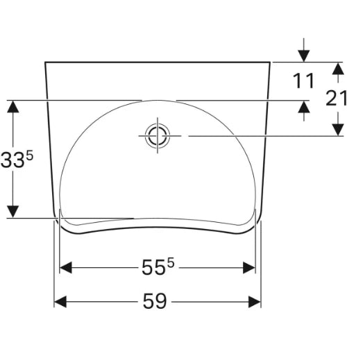 Geberit Paracelsus lavabo pour les personnes handicapées 640 x 490 - blanc - sans trou de robinet - sans trop-plein