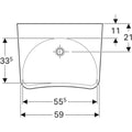 Geberit Paracelsus lavabo pour les personnes handicapées 640 x 490 - blanc - sans trou de robinet - sans trop-plein