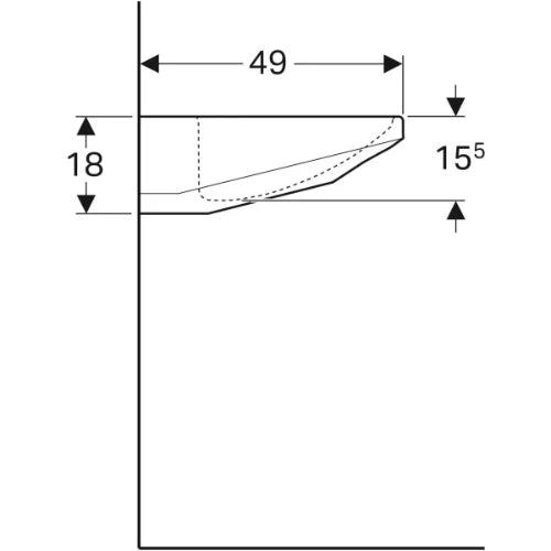 Geberit Paracelsus lavabo pour les personnes handicapées 640 x 490 - blanc - sans trou de robinet - sans trop-plein