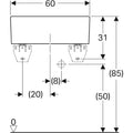 bac multi-usages geberit publica avec trou de trop-plein: b=60cm, h=20cm, t=50cm