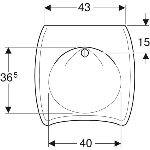 Geberit Vitalis lavabo pour les personnes handicapées 550 x 550 mm - blanc - sans trou de robinet - avec trop-plein
