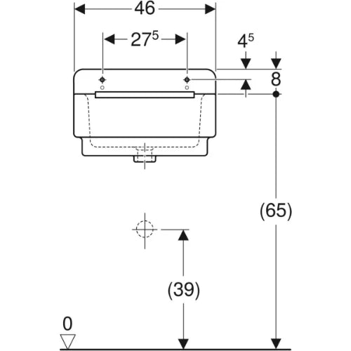 Geberit 300 Basic déversoir 460 x 365 mm avec trop-plein et pare-choc - blanc