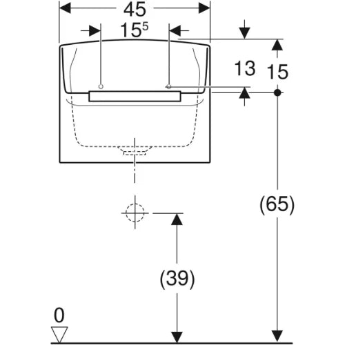 Geberit 300 Basic Norma déversoir avec pare-choc 450 x 350 x 350 mm - blanc - sans trous pour grille