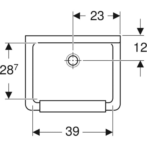 Geberit 300 Basic déversoir 460 x 365 mm avec trop-plein et pare-choc - blanc