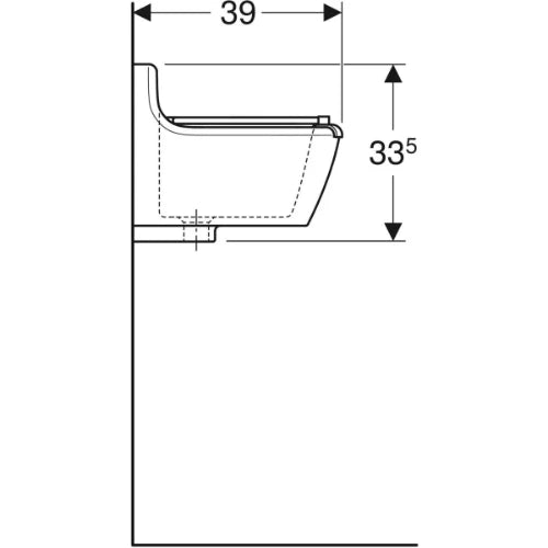 Geberit 300 Basic Norma déversoir avec pare-choc 500 x 380 x 340 mm - blanc - avec trop-plein