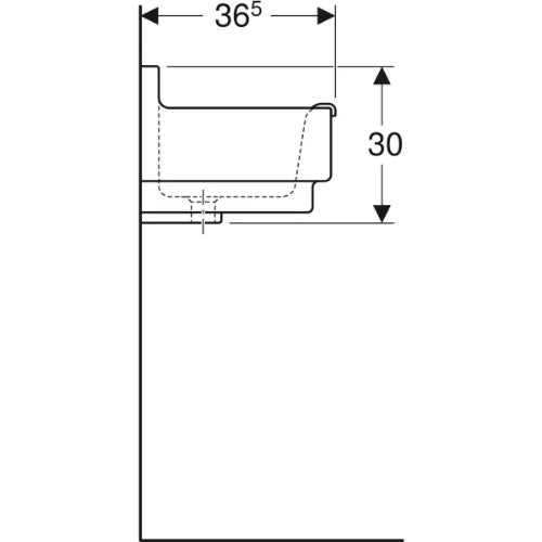 Geberit 300 Basic déversoir 460 x 365 mm avec trop-plein et pare-choc - blanc