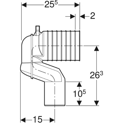 Geberit set coude P d'évacuation pour cuvette à poser