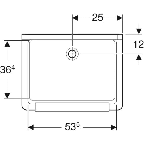 Geberit 300 basic déversoir avec pare-choc 610 x 460 x 340 mm - blanc - avec grilletrous