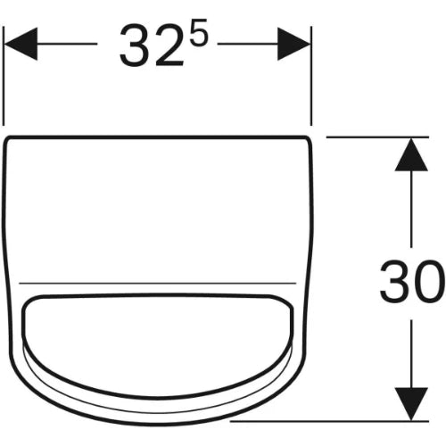urinoir geberit renova plan, alimentation par l’arrière, sortie vers l'arrière: t=30cm, sortie=vers l'arrière, arrivée=arrière, blanc / keratect