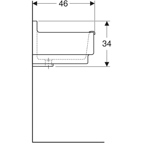 Geberit 300 basic déversoir avec pare-choc 610 x 460 x 340 mm - blanc - avec grilletrous