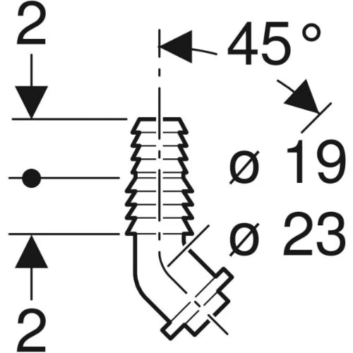 PIECE RACCORDEMENT GEBERIT 19 MM pour tuyau flexible