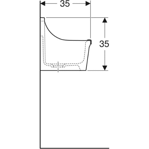 Geberit 300 Basic Norma déversoir avec pare-choc 450 x 350 x 350 mm - blanc - sans trous pour grille