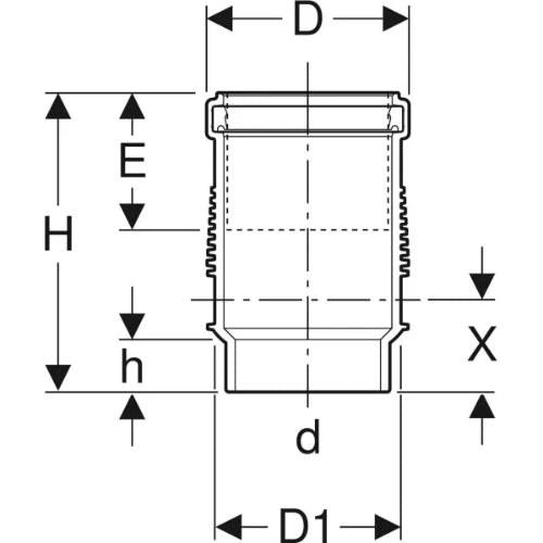 Geberit PE Silent-DB20 manchon de dilatation MF 75 x 75 mm