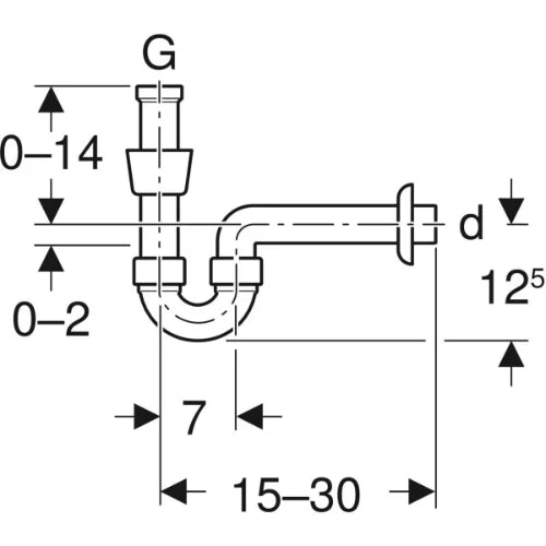Geberit PP siphon tubulaire simple modèle court 5/4 x 40 mm - blanc - lave-mains of bidet
