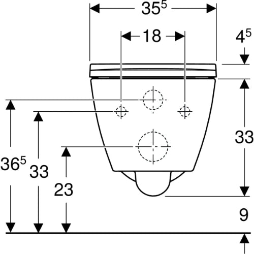Geberit Smyle Square hangtoilet PACK Rimfree (Hangtoilet + zitting met softclose) - Wit - B350xD540 mm