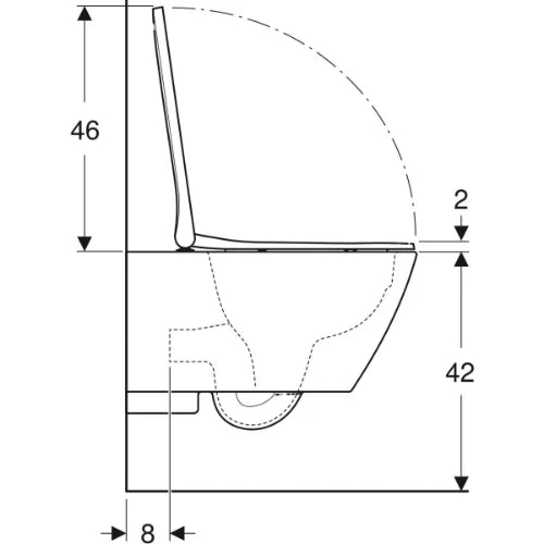 Geberit Smyle Square hangtoilet PACK Rimfree (Hangtoilet + zitting met softclose) - Wit - B350xD540 mm