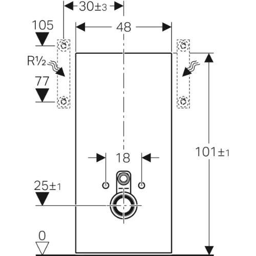 Geberit Monolith module pour WC suspendu 1010 mm - blanc verre